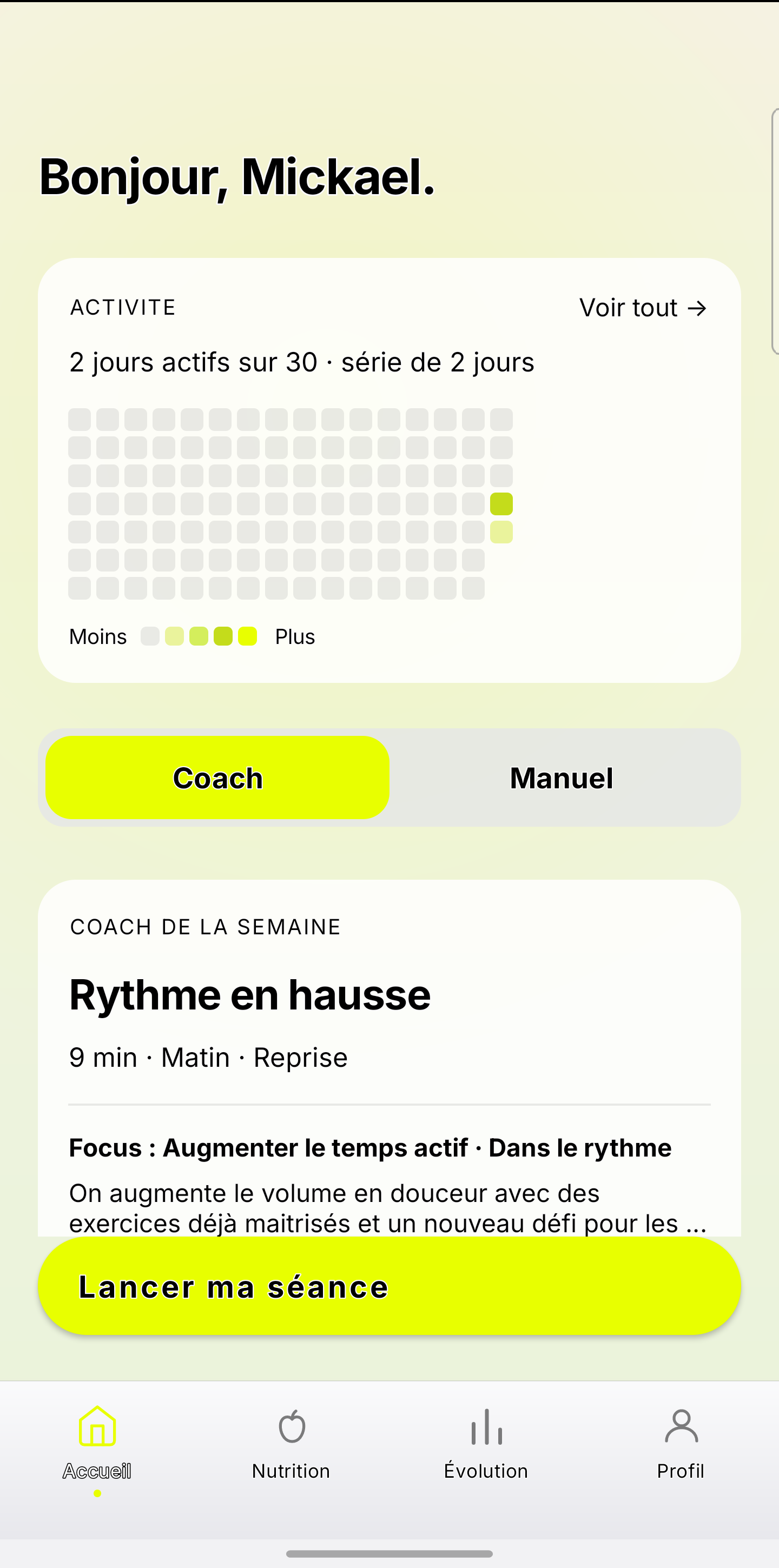 FitForm coach screen